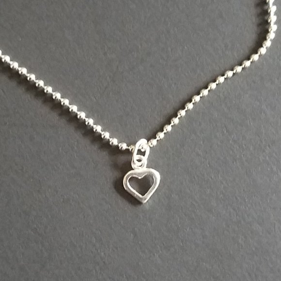 NEW Anklet 925 Sterling Silver Chain and Heart Charm - Picture 2 of 5